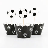 World Cup Football Paper Cupcake Set (12 wraps+12 topper)
