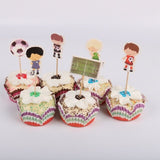 World Cup Football Paper Cupcake Set (12 wraps+12 topper)