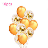 10pcs/set Gold Confetti Latex Balloons