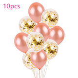 10pcs/set Gold Confetti Latex Balloons
