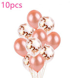 10pcs/set Gold Confetti Latex Balloons