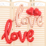 Foil Balloons LOVE Siamesed Red Heart Ballons
