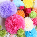 4" 6" 8" 10" 12" 14" Tissue Paper Pom Poms
