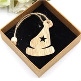 16PCS DIY Christmas Wooden Pendant Star&Deer&Tree Ornaments