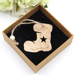 16PCS DIY Christmas Wooden Pendant Star&Deer&Tree Ornaments