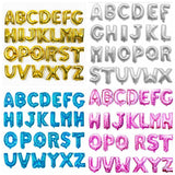 16 Inch Gold Silver Blue Pink Alphabet Letters Balloons
