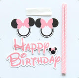1set Mickey Minnie Mouse Theme Cupcake Topper Flags