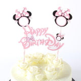 1set Mickey Minnie Mouse Theme Cupcake Topper Flags