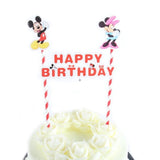 1set Mickey Minnie Mouse Theme Cupcake Topper Flags