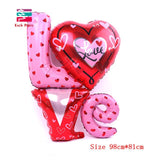 Foil Balloons LOVE Siamesed Red Heart Ballons