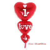 Foil Balloons LOVE Siamesed Red Heart Ballons