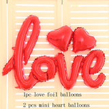 Foil Balloons LOVE Siamesed Red Heart Ballons