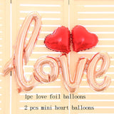 Foil Balloons LOVE Siamesed Red Heart Ballons