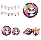 Panda Plastic Plate Cup Flag Banner Popcorn Box Party