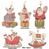 Mix Christmas Wooden Pendants Ornaments