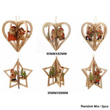 Mix Christmas Wooden Pendants Ornaments
