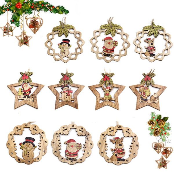 Mix Christmas Wooden Pendants Ornaments