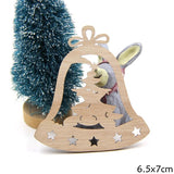 10PCS  Multi Type Natural Christmas Wooden Pendants Ornaments