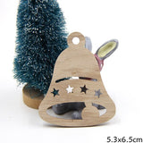 10PCS  Multi Type Natural Christmas Wooden Pendants Ornaments