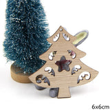 10PCS  Multi Type Natural Christmas Wooden Pendants Ornaments