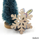 10PCS  Multi Type Natural Christmas Wooden Pendants Ornaments