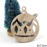 10PCS  Multi Type Natural Christmas Wooden Pendants Ornaments