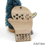 10PCS  Multi Type Natural Christmas Wooden Pendants Ornaments