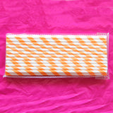 25pcs/lot Orange Stripe Paper Straws