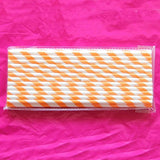 25pcs/lot Orange Stripe Paper Straws