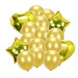12pcs 12 inch Latex Balloons 2pcs Star 2pcs Heart Foil Balloons