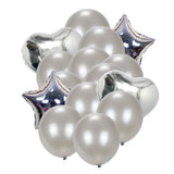 12pcs 12 inch Latex Balloons 2pcs Star 2pcs Heart Foil Balloons