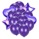 12pcs 12 inch Latex Balloons 2pcs Star 2pcs Heart Foil Balloons