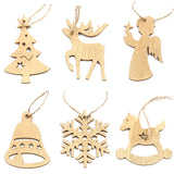12PCS Christmas Snowflakes Wooden Pendants Ornaments