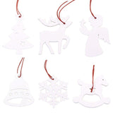 12PCS Christmas Snowflakes Wooden Pendants Ornaments