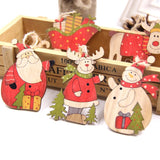 5PCS Colorful  Christmas Wooden Pendants Ornaments