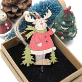5PCS Colorful  Christmas Wooden Pendants Ornaments