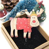 5PCS Colorful  Christmas Wooden Pendants Ornaments