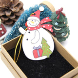 5PCS Colorful  Christmas Wooden Pendants Ornaments
