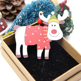 5PCS Colorful  Christmas Wooden Pendants Ornaments