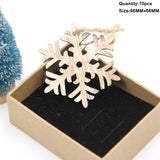 1Set Christmas Wooden Pendant Snowflakes&Deer&Tree