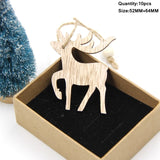1Set Christmas Wooden Pendant Snowflakes&Deer&Tree