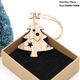 1Set Christmas Wooden Pendant Snowflakes&Deer&Tree