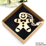 1Set Christmas Wooden Pendant Snowflakes&Deer&Tree