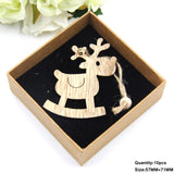 1Set Christmas Wooden Pendant Snowflakes&Deer&Tree