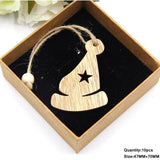 1Set Christmas Wooden Pendant Snowflakes&Deer&Tree