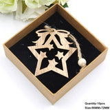 1Set Christmas Wooden Pendant Snowflakes&Deer&Tree
