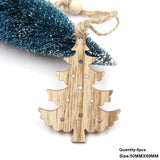 1Set Christmas Wooden Pendant Snowflakes&Deer&Tree