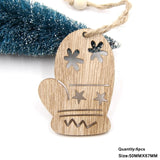 1Set Christmas Wooden Pendant Snowflakes&Deer&Tree