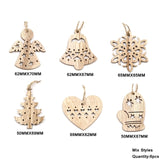 1Set Christmas Wooden Pendant Snowflakes&Deer&Tree