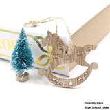 1Set Christmas Wooden Pendant Snowflakes&Deer&Tree